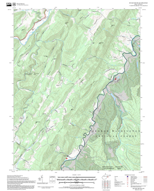 2025 Forest Service Topo Map of Sugar Grove West Virginia