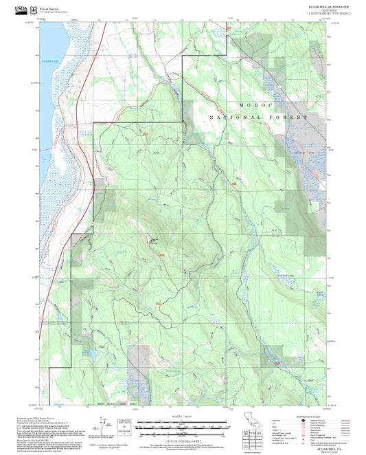 2025 Forest Service Topo Map of Sugar Hill California