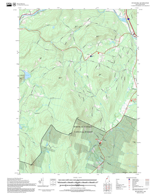 2025 Forest Service Topo Map of Sugar Hill New Hampshire