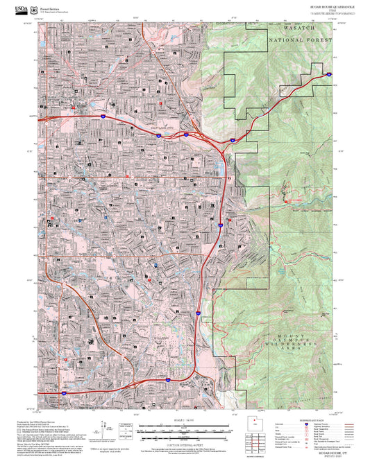 2025 Forest Service Topo Map of Sugar House Utah