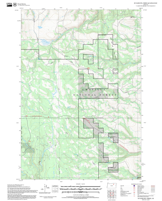 2025 Forest Service Topo Map of Sugarbowl Creek Oregon