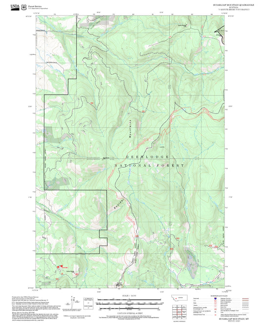 2025 Forest Service Topo Map of Sugarloaf Mountain Montana