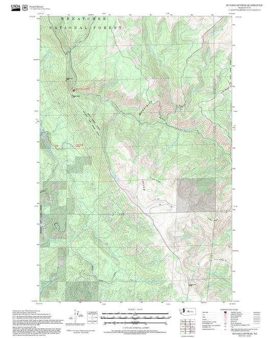 2025 Forest Service Topo Map of Sugarloaf Peak Washington