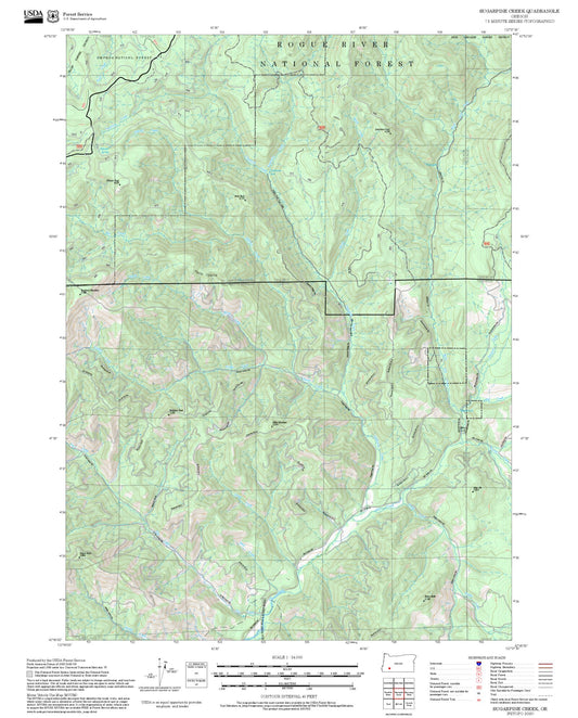 2025 Forest Service Topo Map of Sugarpine Creek Oregon