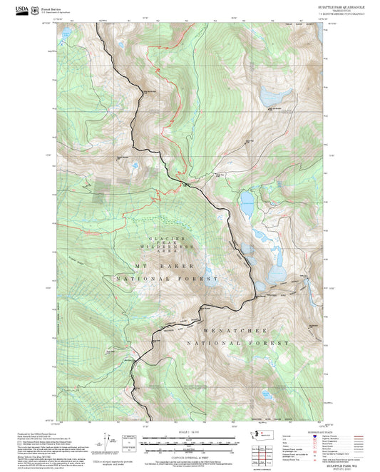 2025 Forest Service Topo Map of Suiattle Pass Washington
