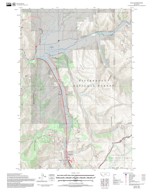 2025 Forest Service Topo Map of Sula Montana