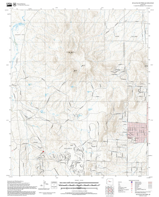 2025 Forest Service Topo Map of Sullivan Buttes Arizona