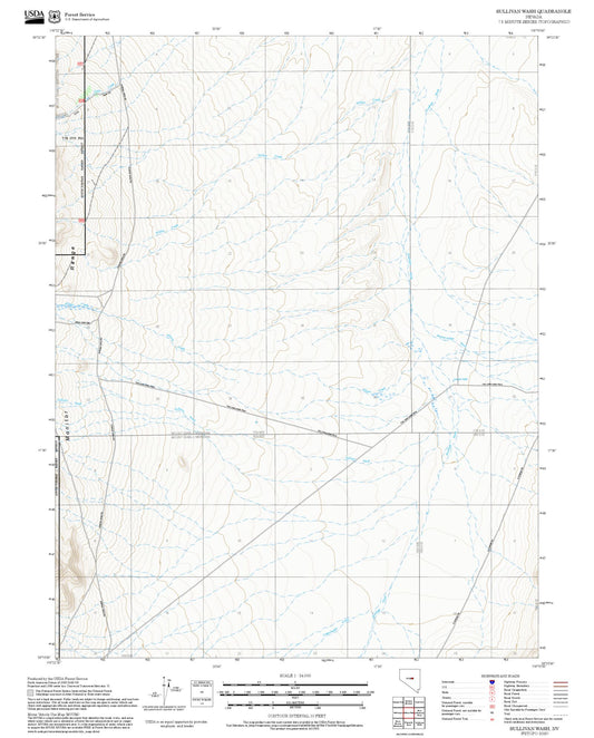 2025 Forest Service Topo Map of Sullivan Wash Nevada
