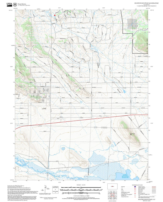 2025 Forest Service Topo Map of Sulphur Mountain Colorado