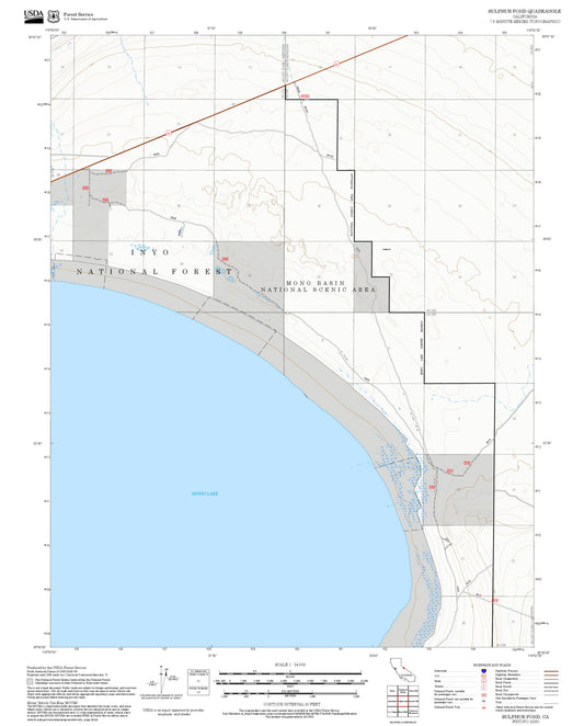 2025 Forest Service Topo Map of Sulphur Pond California