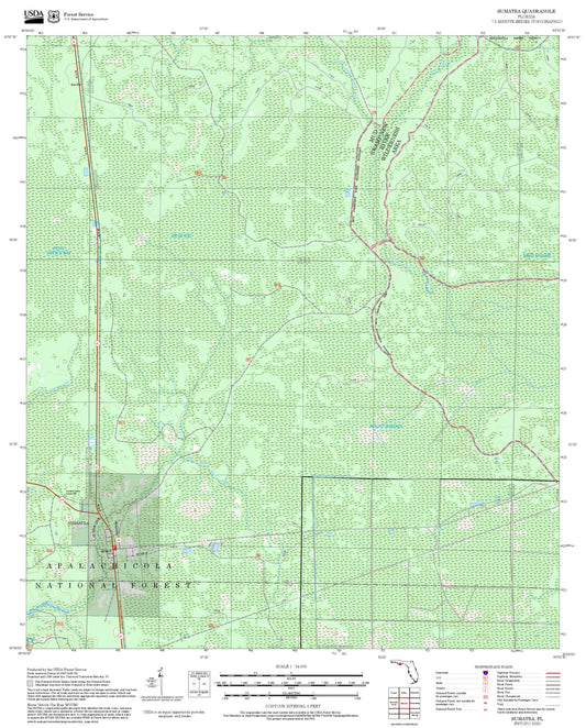 2025 Forest Service Topo Map of Sumatra Florida