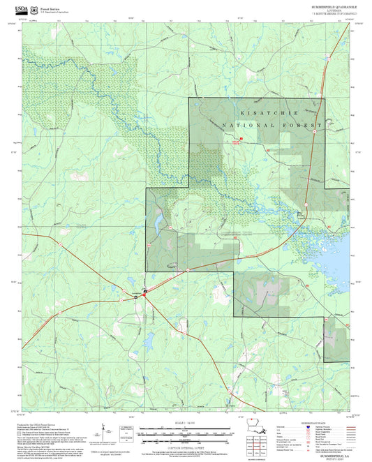 2025 Forest Service Topo Map of Summerfield Louisiana
