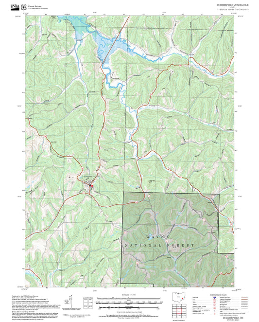 2025 Forest Service Topo Map of Summerfield Ohio