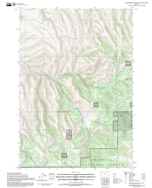 2025 Forest Service Topo Map of Summerfield Ridge Oregon
