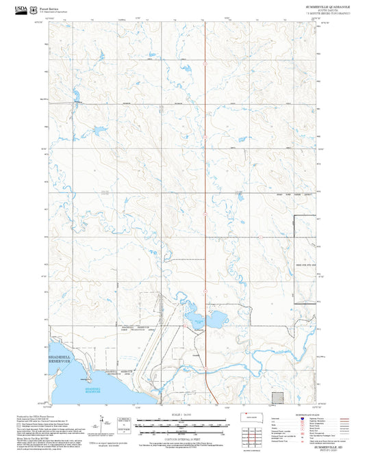 2025 Forest Service Topo Map of Summerville South Dakota
