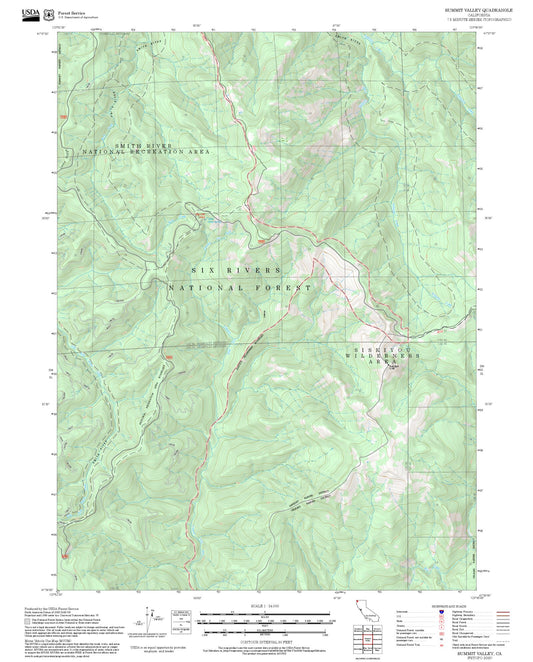 2025 Forest Service Topo Map of Summit Valley California