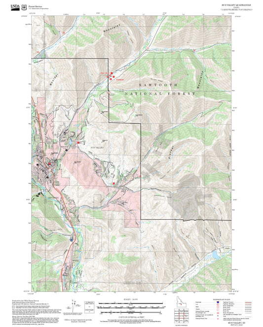 2025 Forest Service Topo Map of Sun Valley Idaho