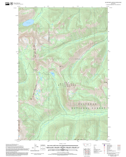 2025 Forest Service Topo Map of Sunburst Lake Montana