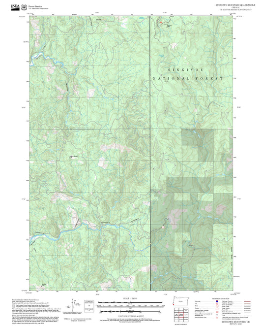 2025 Forest Service Topo Map of Sundown Mountain Oregon