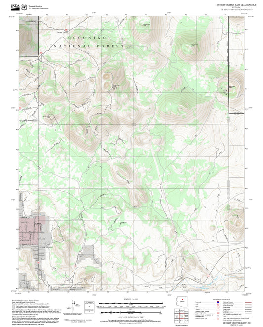2025 Forest Service Topo Map of Sunset Crater East Arizona