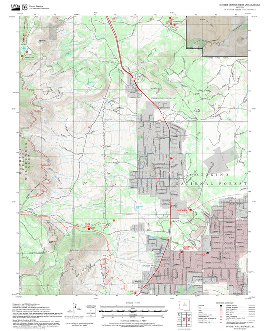 2025 Forest Service Topo Map of Sunset Crater West Arizona