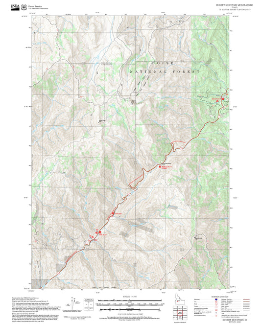 2025 Forest Service Topo Map of Sunset Mountain Idaho