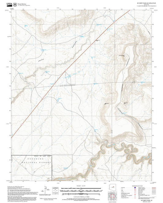 2025 Forest Service Topo Map of Sunset Pass Arizona