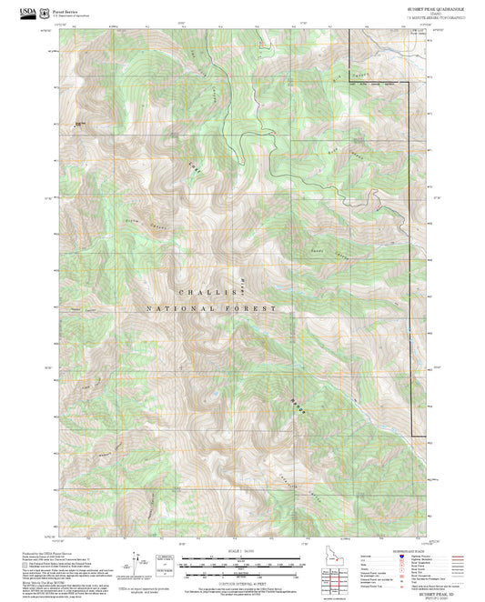 2025 Forest Service Topo Map of Sunset Peak Idaho