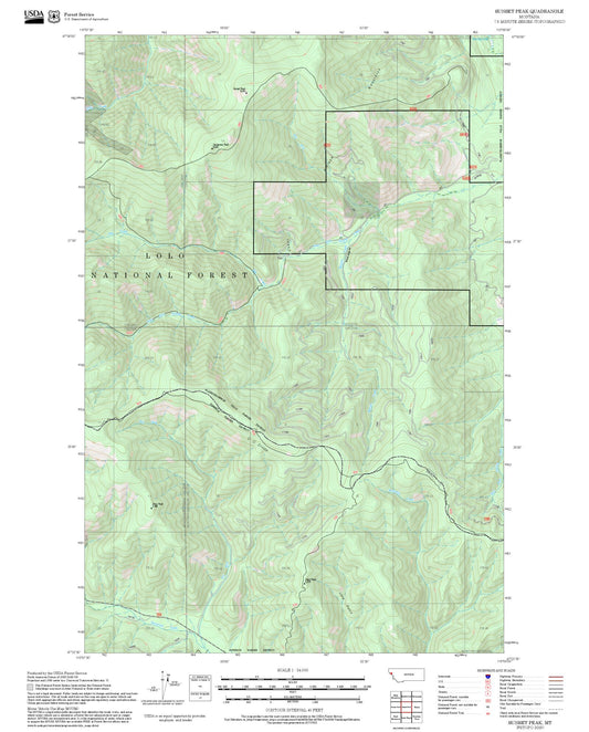 2025 Forest Service Topo Map of Sunset Peak Montana