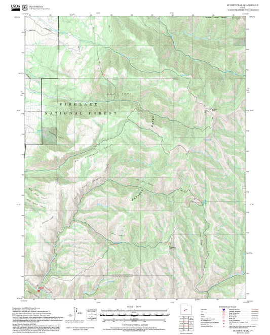 2025 Forest Service Topo Map of Sunset Peak Utah