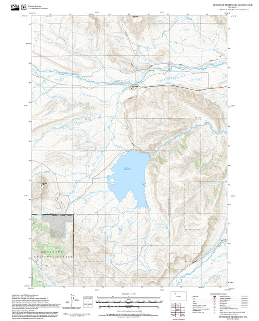 2025 Forest Service Topo Map of Sunshine Reservoir Wyoming