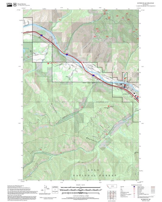 2025 Forest Service Topo Map of Superior Montana