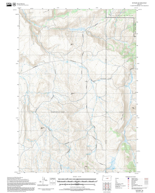 2025 Forest Service Topo Map of Suplee Oregon