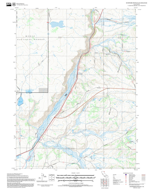 2025 Forest Service Topo Map of Surprise Station California