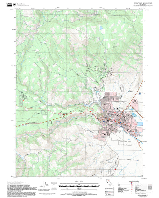 2025 Forest Service Topo Map of Susanville California