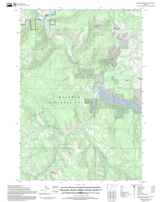 2025 Forest Service Topo Map of Susanville Oregon