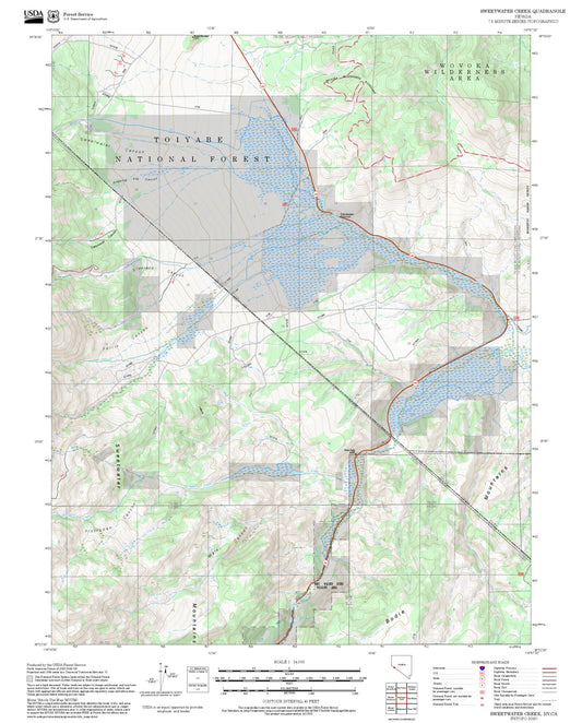 2025 Forest Service Topo Map of Sweetwater Creek Nevada