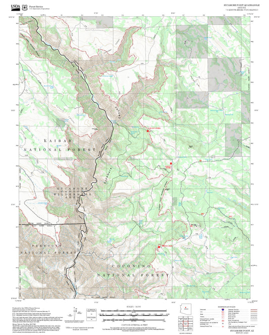 2025 Forest Service Topo Map of Sycamore Point Arizona