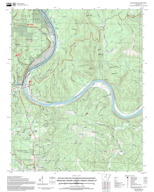 2025 Forest Service Topo Map of Sylamore Arkansas