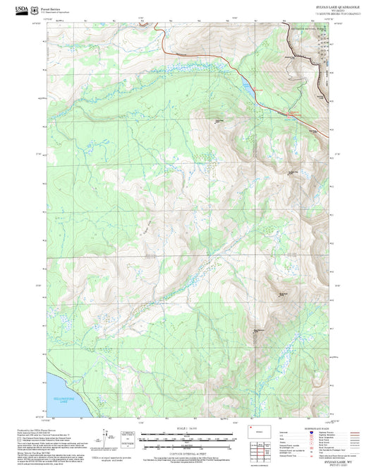 2025 Forest Service Topo Map of Sylvan Lake Wyoming