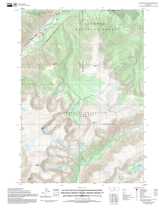 2025 Forest Service Topo Map of Sylvan Peak Montana