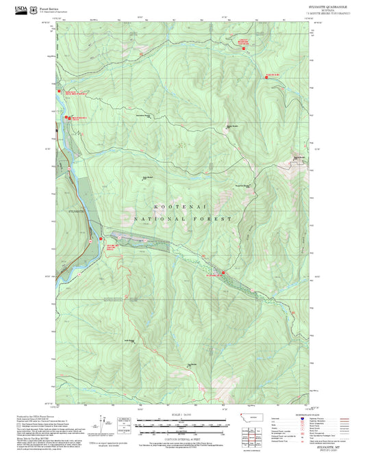 2025 Forest Service Topo Map of Sylvanite Montana
