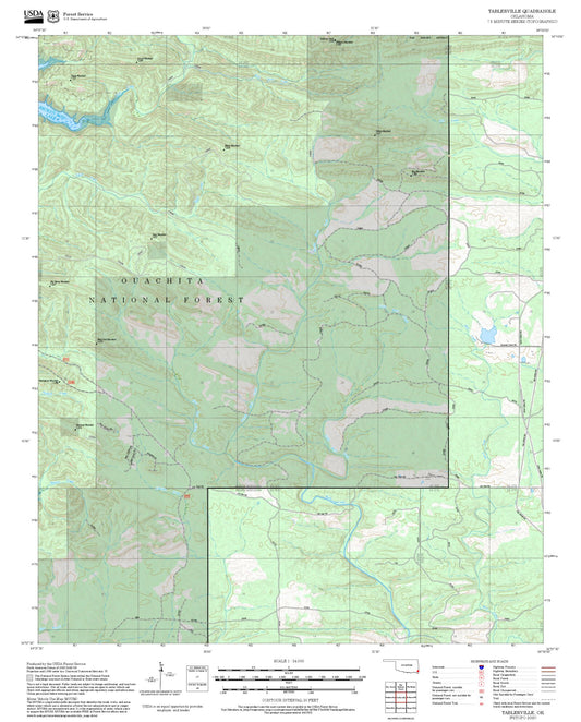 2025 Forest Service Topo Map of Tablerville Oklahoma