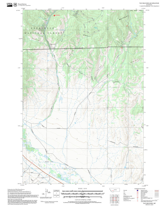 2025 Forest Service Topo Map of Tacoma Park Montana