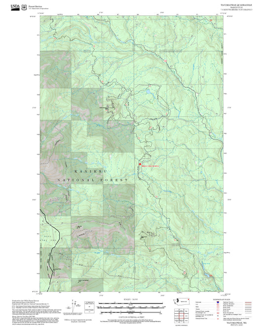 2025 Forest Service Topo Map of Tacoma Peak Washington
