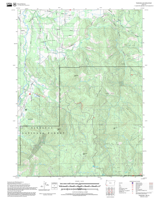 2025 Forest Service Topo Map of Takilma Oregon