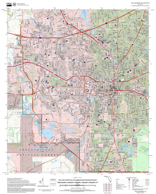 2025 Forest Service Topo Map of Tallahassee Florida
