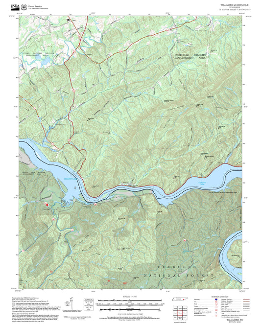 2025 Forest Service Topo Map of Tallassee Tennessee