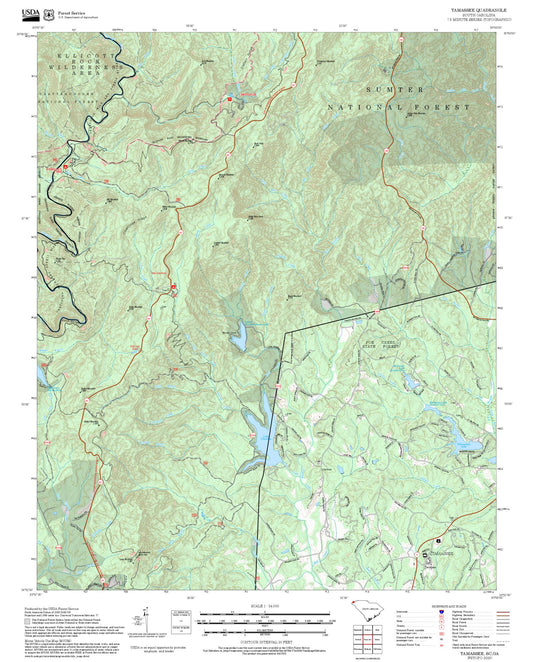2025 Forest Service Topo Map of Tamassee South Carolina