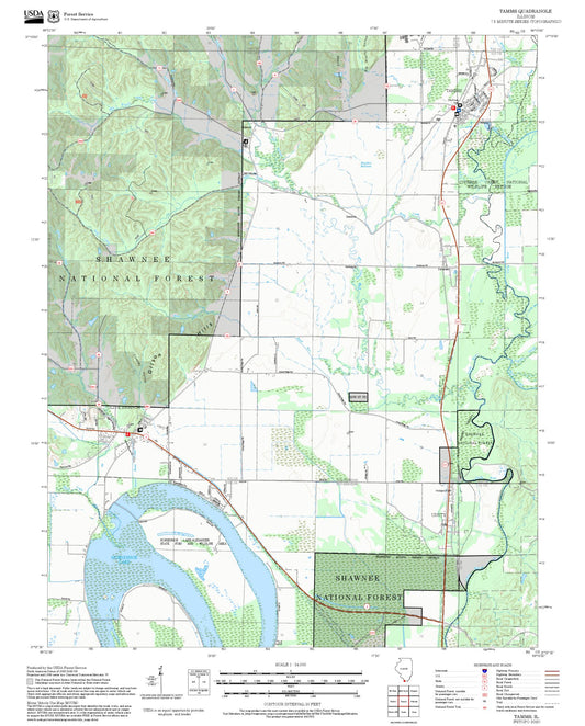 2025 Forest Service Topo Map of Tamms Illinois